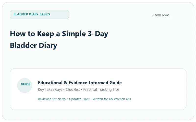 How to Keep a Simple 3-Day Bladder Diary