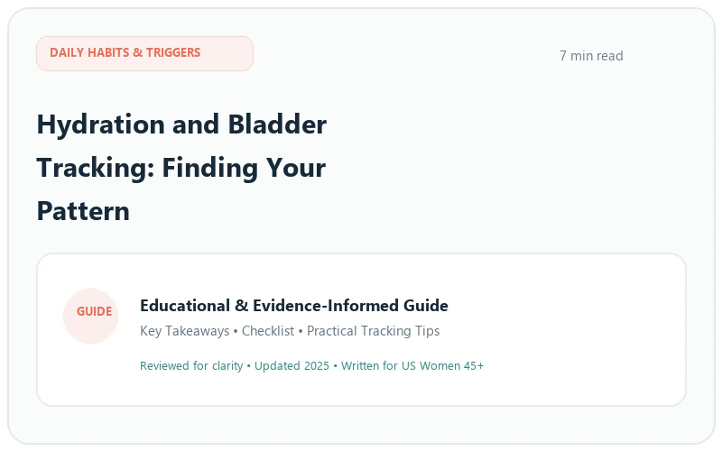 Hydration and Bladder Tracking: Finding Your Personal Pattern