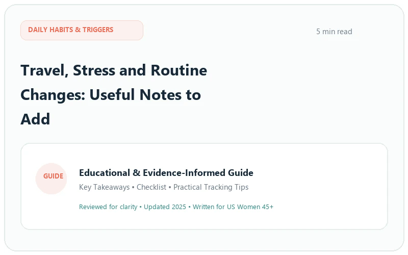 Travel, Stress and Routine Changes: Useful Notes to Add